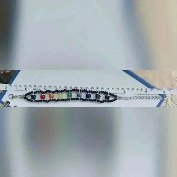 Rainbow Pride Beaded Stone Bracelet - Picture 8 of 8